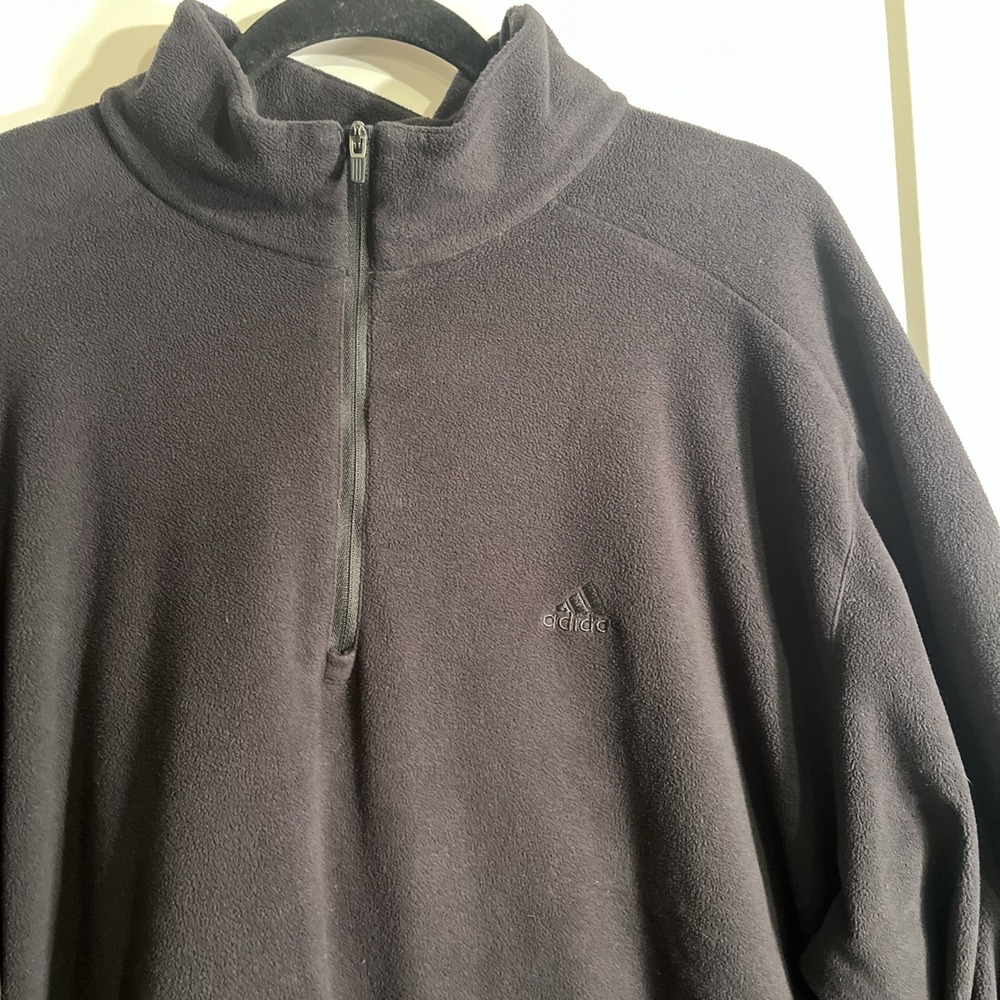 Adidas Men's quarter-zip fleece pullover sweater Black Men's XL Climawarm